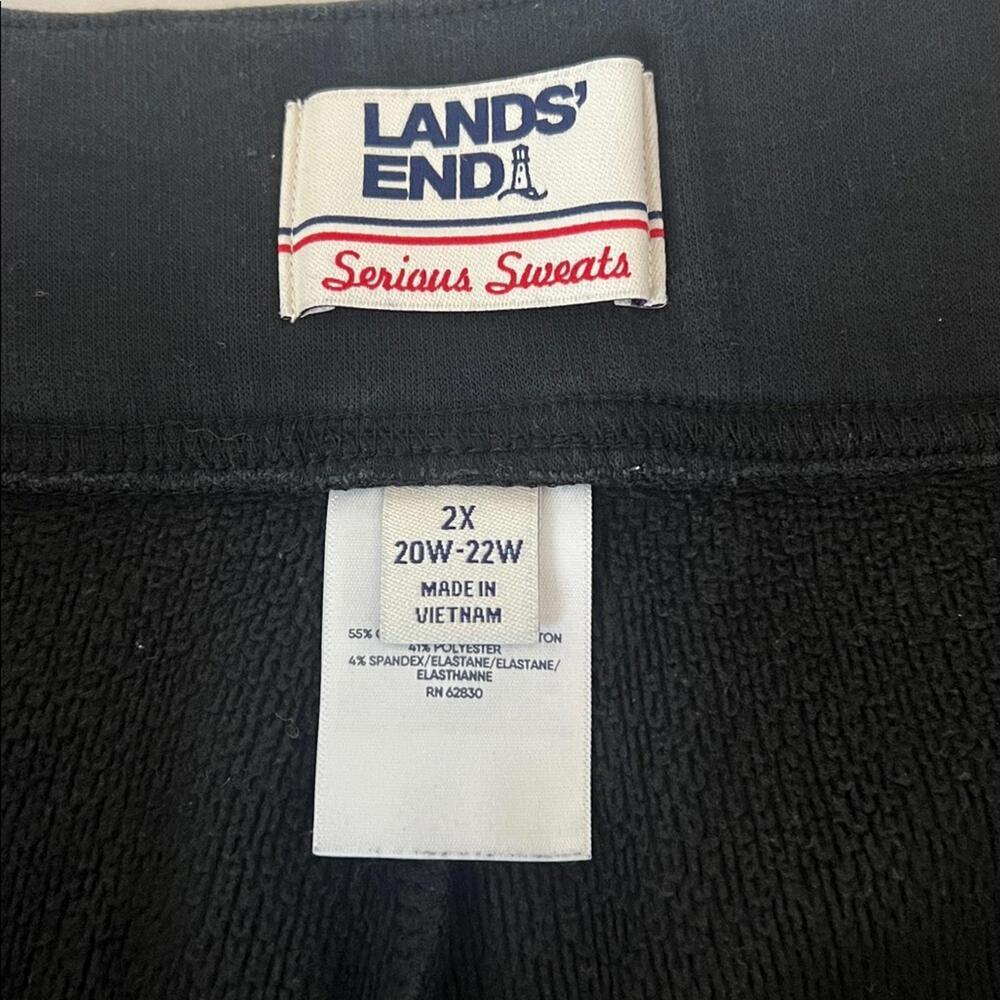 Lands End Serious Sweats Wide Leg Black Sweapant Size 2X - Picture 5 of 8